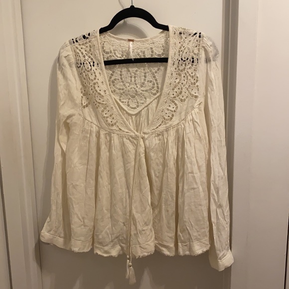 Free People Doin’ It Right Blouse - Ivory - Picture 2 of 8